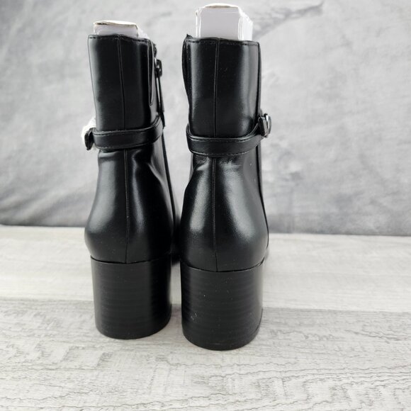 AK Anne Klein Women Size 8 Kalana Black  Over Ankle Iflex Side Zip Faux Leather - Picture 4 of 15